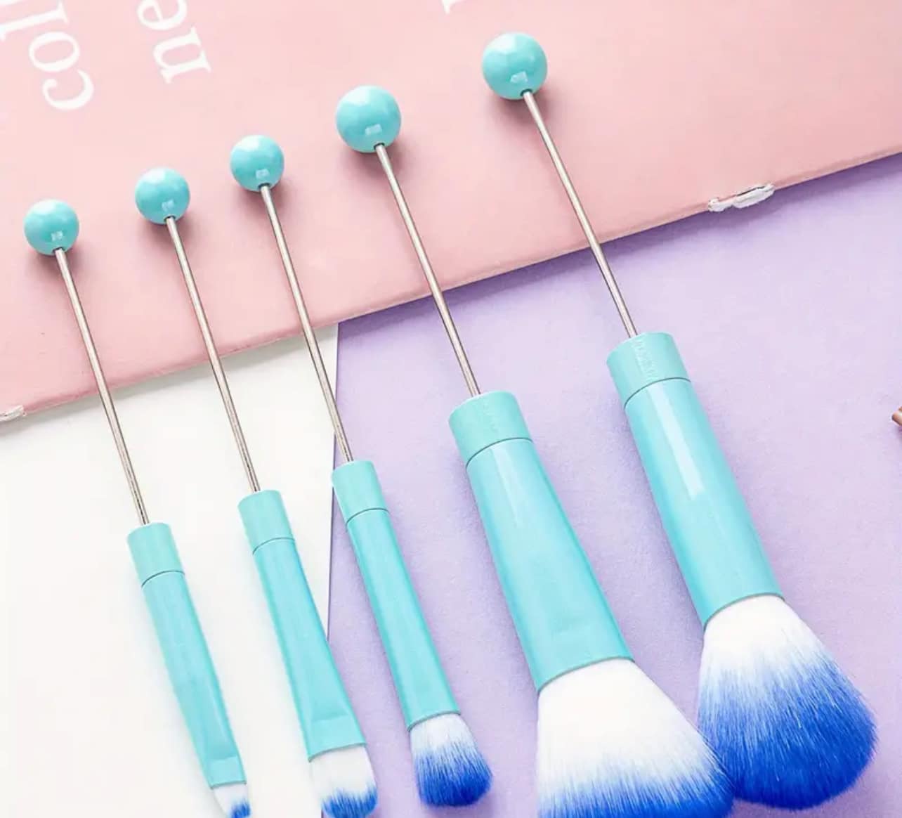 Custom Beaded Makeup Brush Set