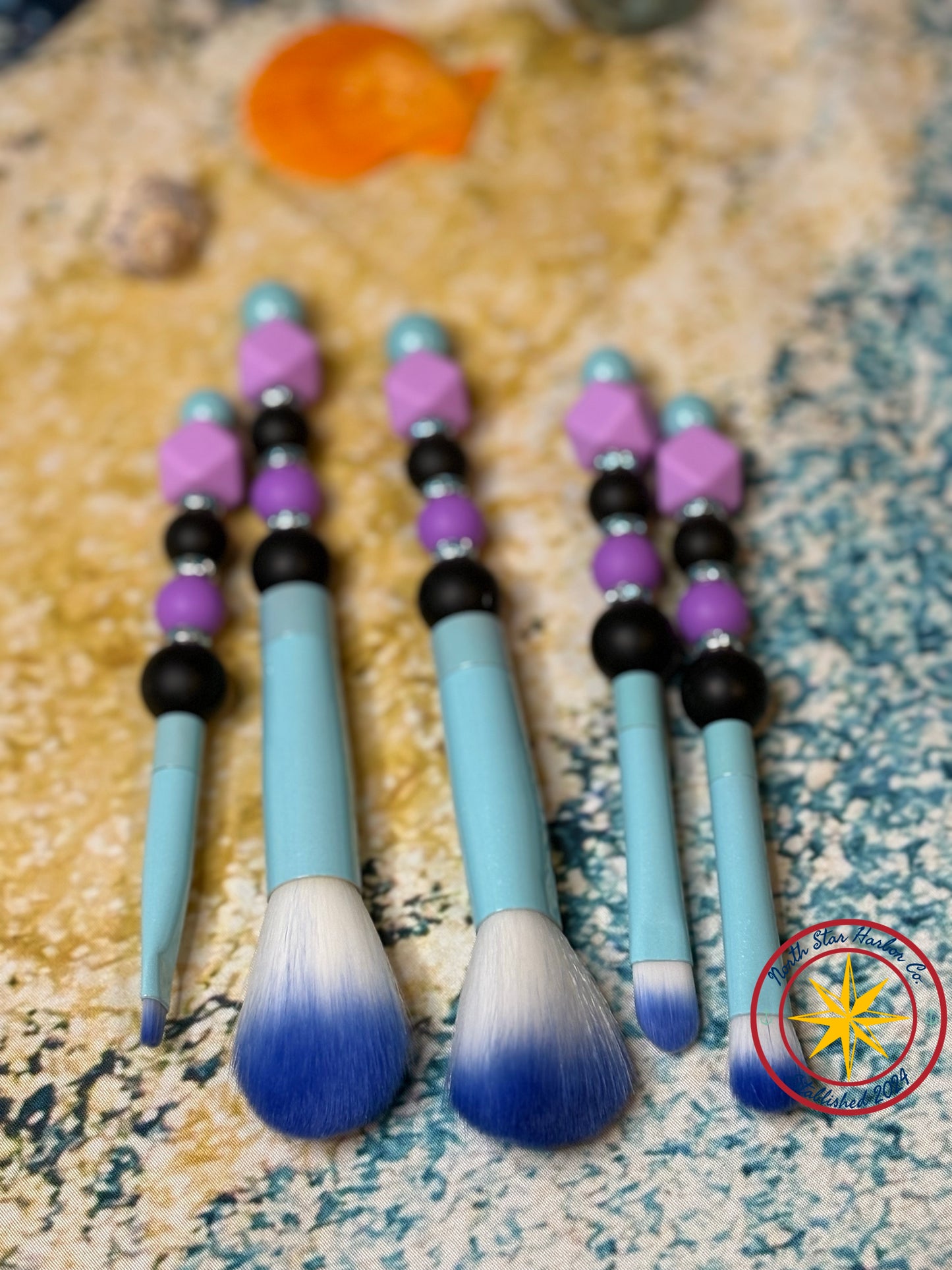 Custom Beaded Makeup Brush Set