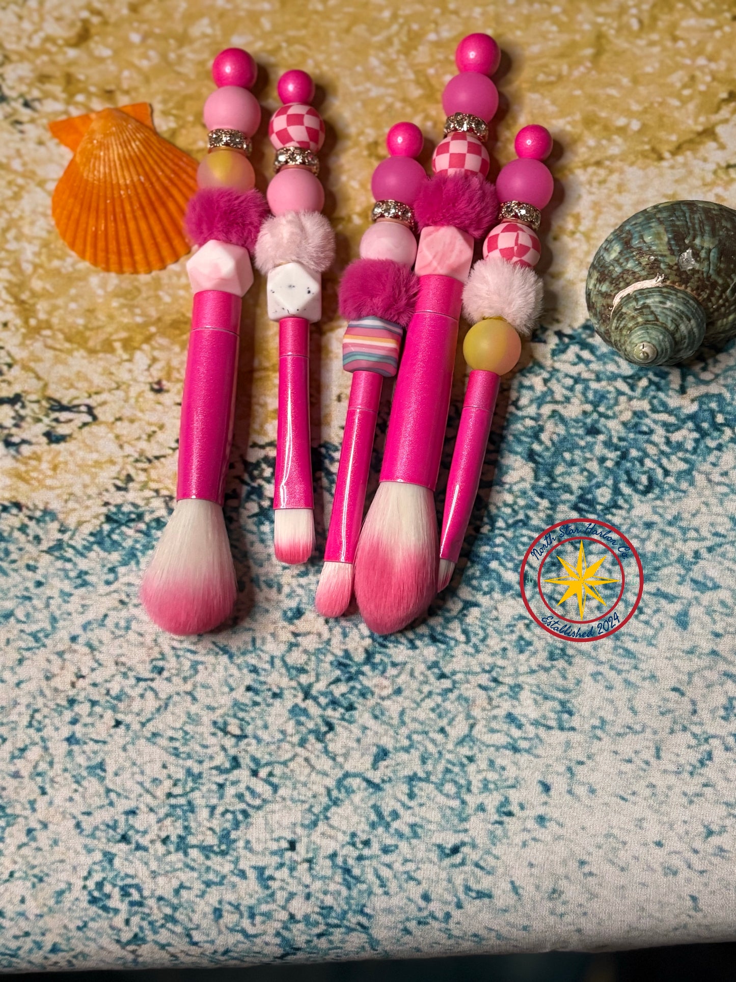 Custom Beaded Makeup Brush Set
