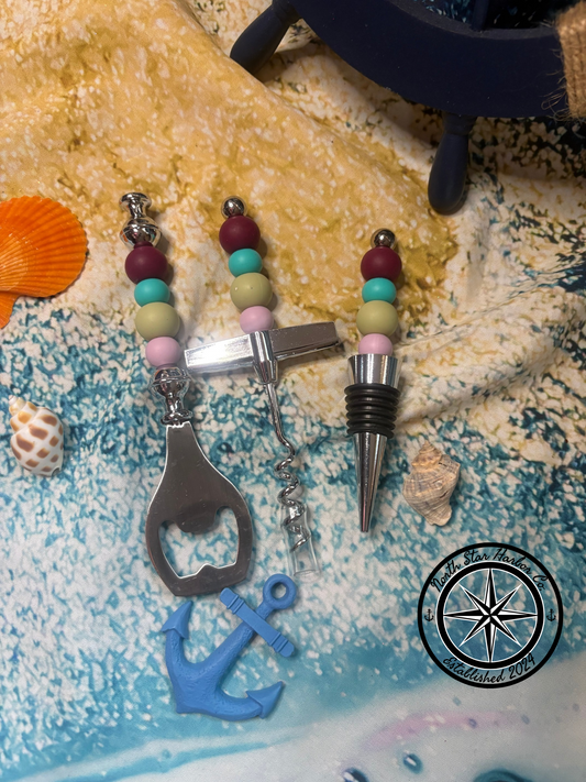 Multi color Beaded Bar Tool Trio
